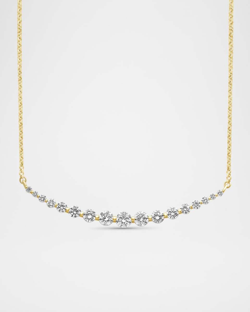 Graduated Lab Grown Diamond 18K Yellow Gold Necklace, 2.0tcw